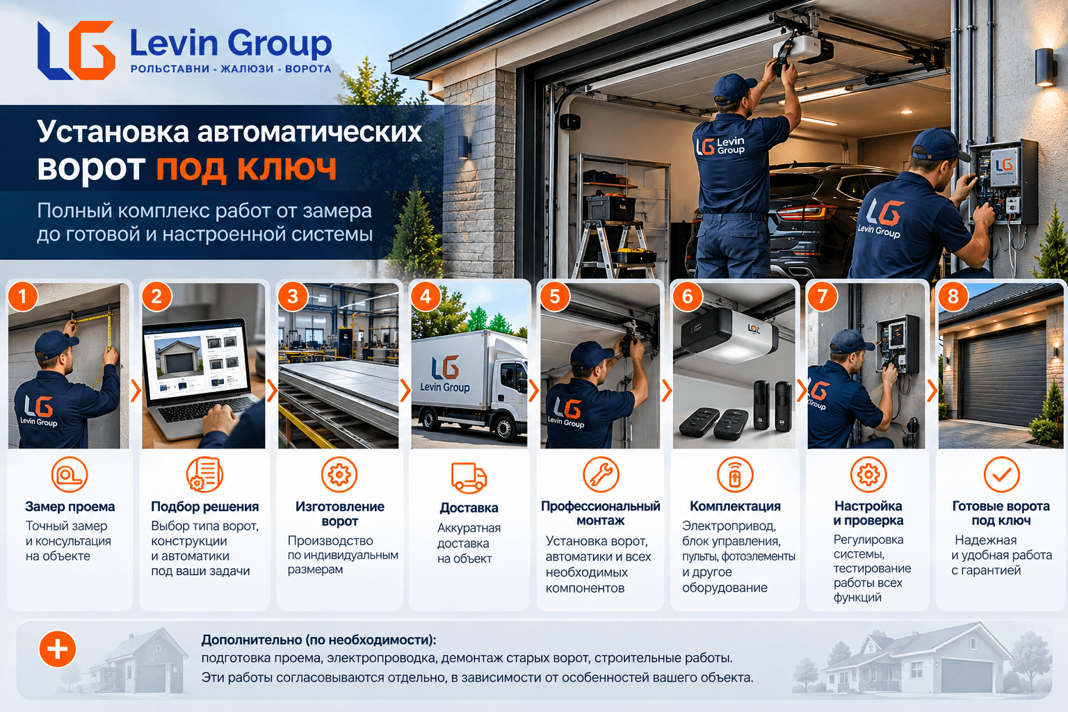 Что входит в установку автоматических ворот под ключ